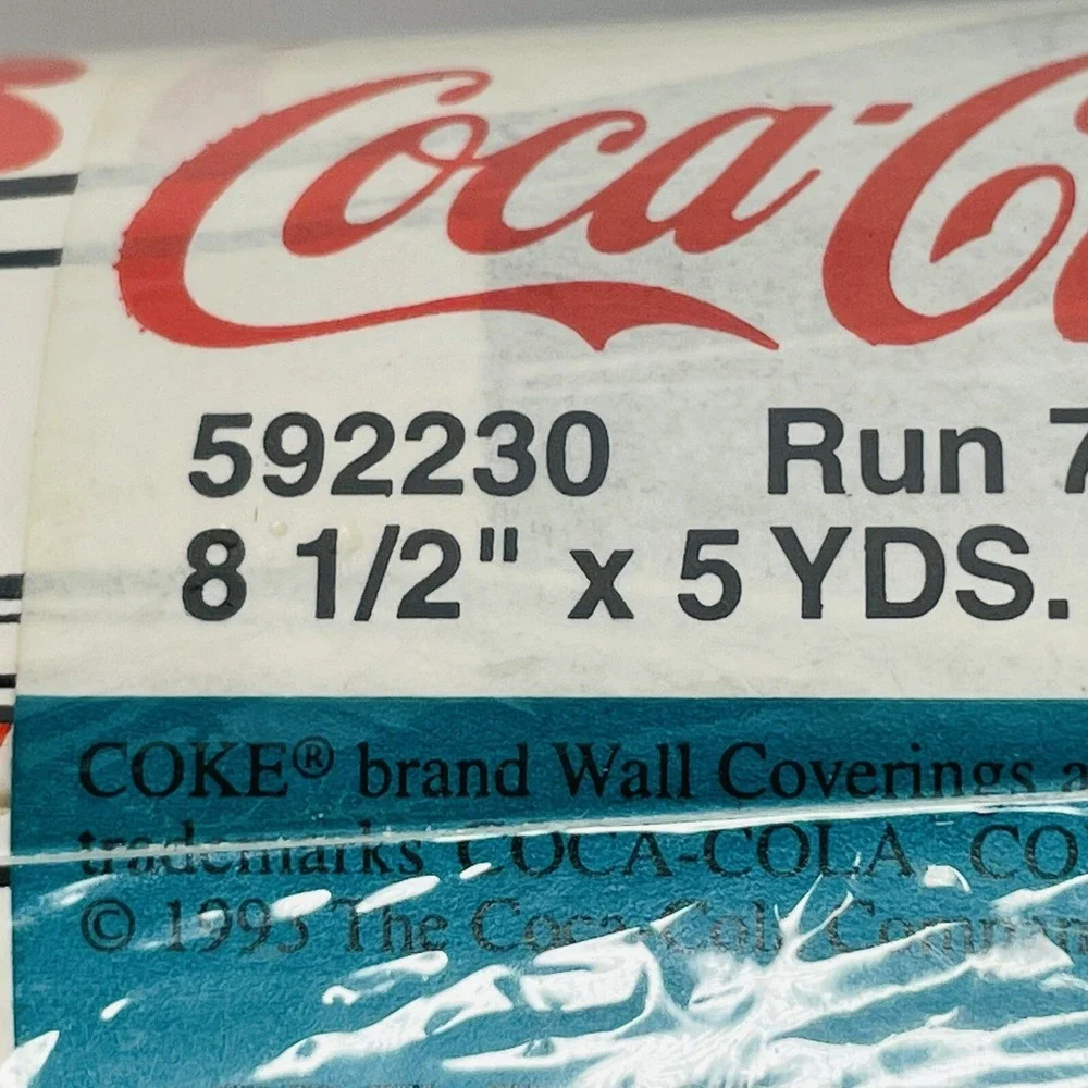 GENUINE Vintage Collectible Red Black Coca Cola Coke‎ Bottles Wall paper Border